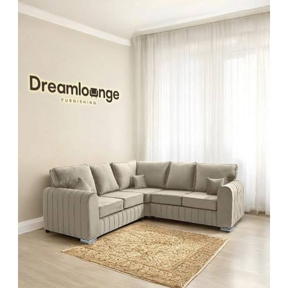 Lilly Corner Sofa – Elegant Beige Chenille L-Shape Comfort