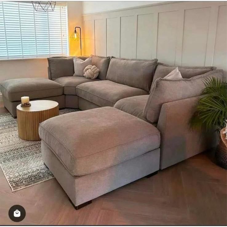 Modern Grey Fabric Corner Sofa – Deep Seat Comfort