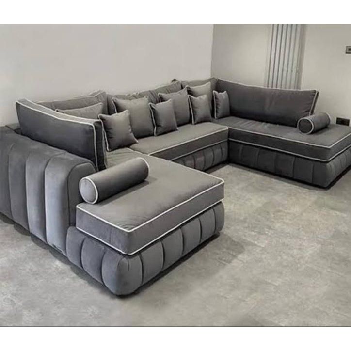 Lilly Grey Naples U-Shape Sofa – Premium Deep-Seat Luxury Design