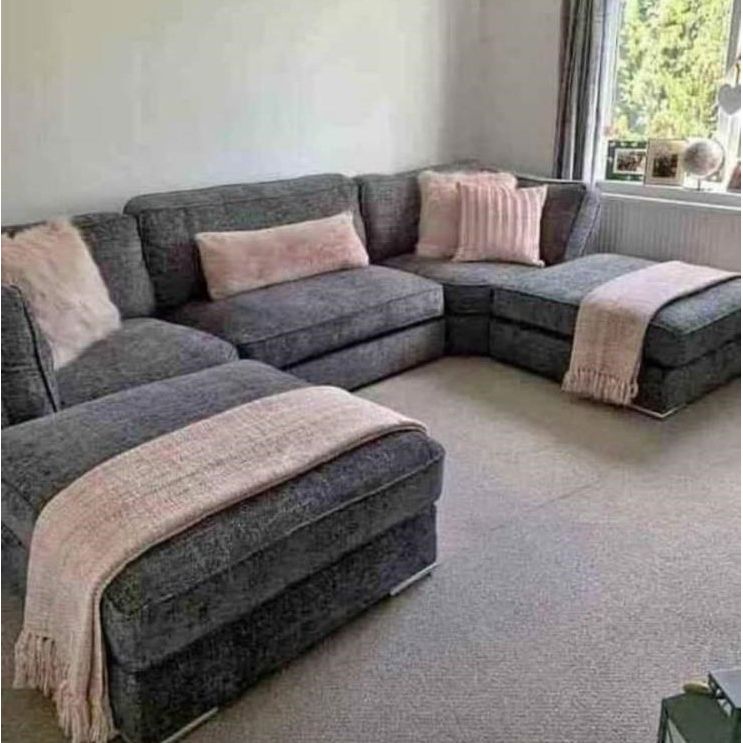 Luxury Dark Grey Bishape Corner Sofa