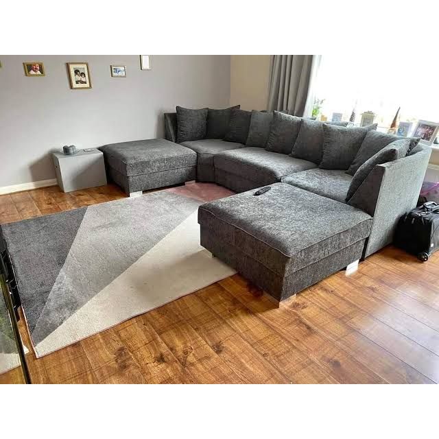 Dark Grey Bishape Corner Sofa – Modern Comfort & Timeless Style