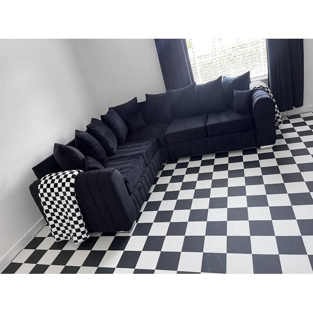 Lilly Corner Sofa – Black L-Shape Modern Luxury Design